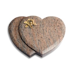 Grabstein Amoureux/Raw-Silk Rose 4 (Bronze)