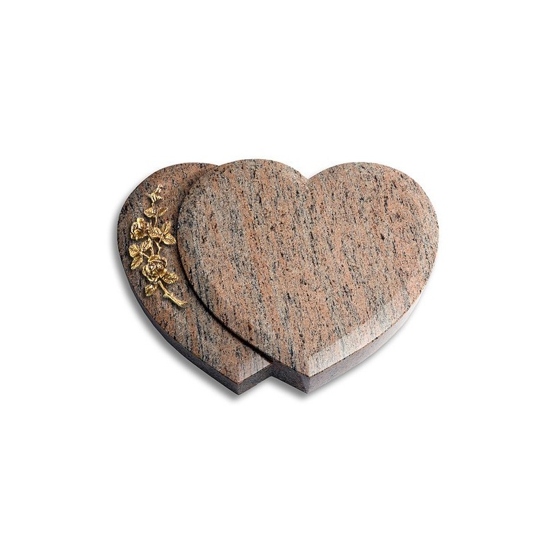 Grabstein Amoureux/Raw-Silk Rose 5 (Bronze)