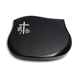 Grabstein Cassiopeia/Indisch-Black Kreuz 1 (Alu)