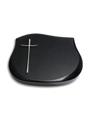 Grabstein Cassiopeia/Indisch-Black Kreuz 2 (Alu)