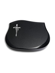 Grabstein Cassiopeia/Indisch-Black Kreuz/Ähren (Alu)