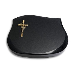 Grabstein Cassiopeia/Indisch-Black Kreuz/Ähren (Bronze)