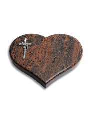 Grabstein Coeur/Twilight-Red Kreuz/Ähren (Alu)