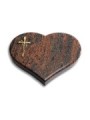 Grabstein Coeur/Twilight-Red Kreuz/Ähren (Bronze)