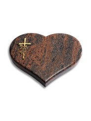 Grabstein Coeur/Twilight-Red Kreuz/Rose (Bronze)