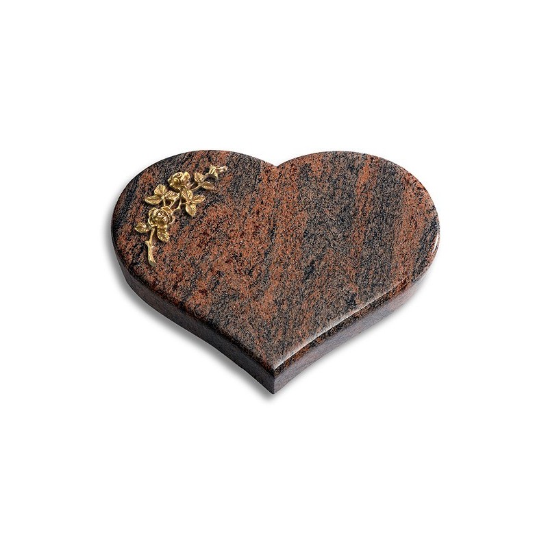 Grabstein Coeur/Twilight-Red Rose 5 (Bronze)