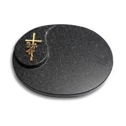 Grabstein Yang/Indisch-Impala Kreuz/Rose (Bronze)