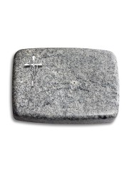 Grabstein Linea/Viskont-White Kreuz/Ähren (Alu)