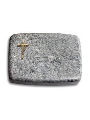 Grabstein Linea/Viskont-White Kreuz/Ähren (Bronze)