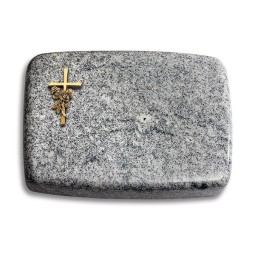 Grabstein Linea/Viskont-White Kreuz/Rose (Bronze)