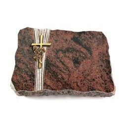 Grabplatte Aruba Strikt Kreuz/Rose (Bronze)