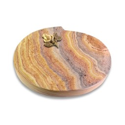 Grabstein Baroque/Rainbow Rose 3 (Bronze)