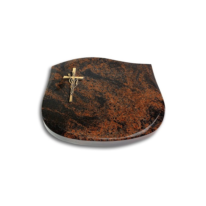 Grabstein Cassiopeia/Aruba Kreuz/Ähren (Bronze)