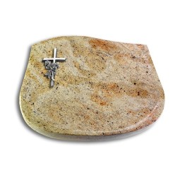 Grabstein Cassiopeia/Kashmir Kreuz/Rose (Alu)