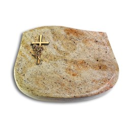 Grabstein Cassiopeia/Kashmir Kreuz/Rose (Bronze)