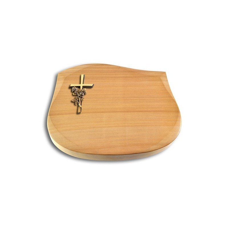 Grabstein Cassiopeia/Woodland Kreuz/Rose (Bronze)