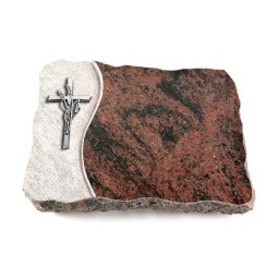 Grabplatte Aruba Wave Kreuz/Ähren (Alu)