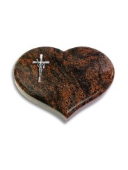 Grabstein Coeur/Aruba Kreuz/Ähren (Alu)