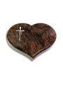 Grabstein Coeur/Aruba Kreuz/Ähren (Alu)