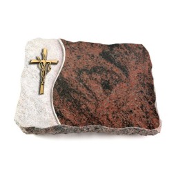 Grabplatte Aruba Wave Kreuz/Ähren (Bronze)