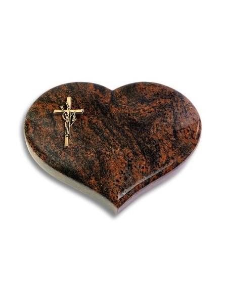 Grabstein Coeur/Aruba Kreuz/Ähren (Bronze)