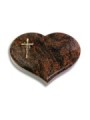Grabstein Coeur/Aruba Kreuz/Ähren (Bronze)