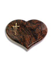 Grabstein Coeur/Aruba Kreuz/Rose (Bronze)