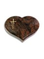 Grabstein Coeur/Aruba Kreuz/Rose (Bronze)