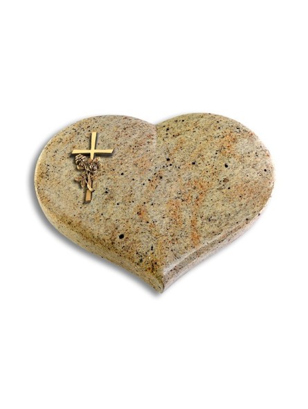 Grabstein Coeur/Kashmir Kreuz/Rose (Bronze)