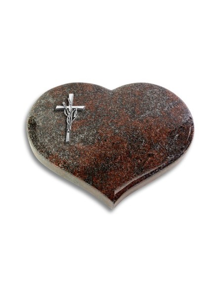 Grabstein Coeur/Paradiso Kreuz/Ähren (Alu)