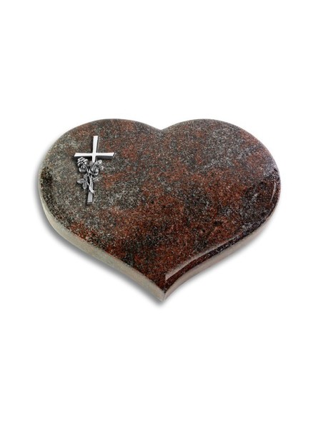 Grabstein Coeur/Paradiso Kreuz/Rose (Alu)