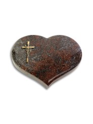 Grabstein Coeur/Paradiso Kreuz/Ähren (Bronze)
