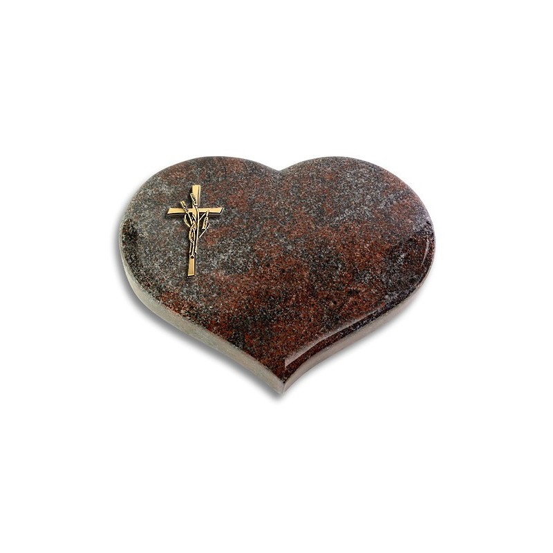Grabstein Coeur/Paradiso Kreuz/Ähren (Bronze)