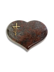Grabstein Coeur/Paradiso Kreuz/Rose (Bronze)