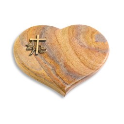 Grabstein Coeur/Rainbow Kreuz 1 (Bronze)
