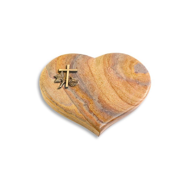 Grabstein Coeur/Rainbow Kreuz 1 (Bronze)