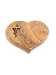 Grabstein Coeur/Rainbow Kreuz/Rose (Bronze)