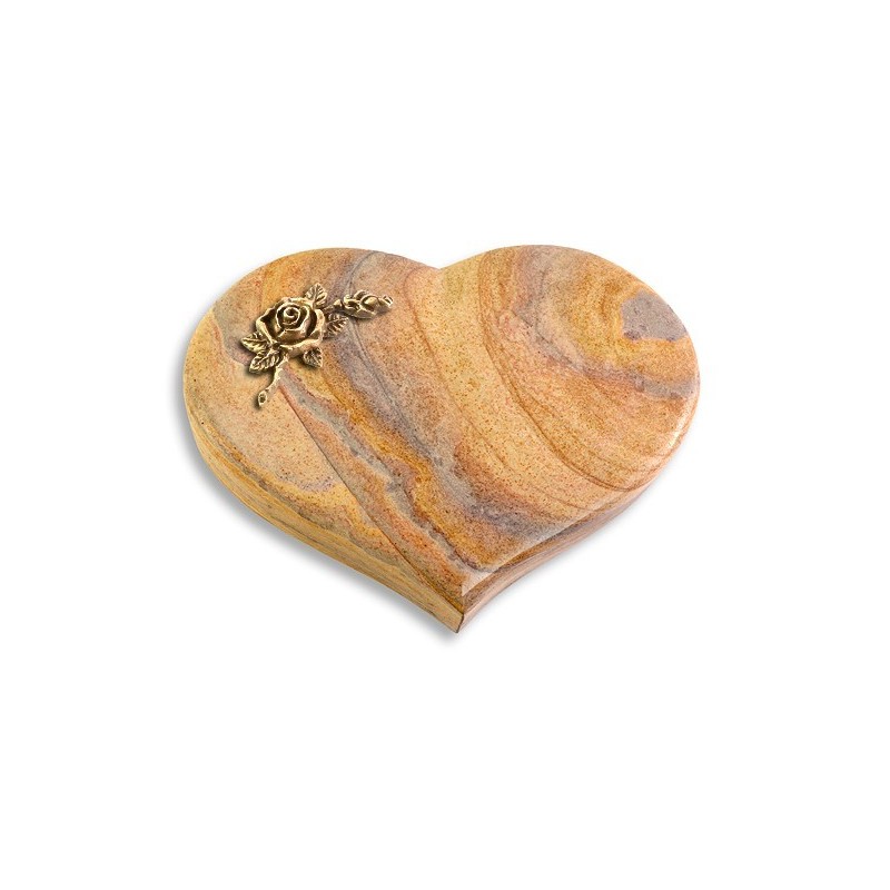 Grabstein Coeur/Rainbow Rose 1 (Bronze)