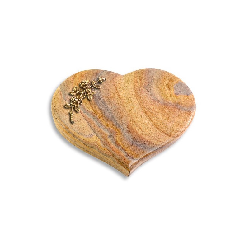 Grabstein Coeur/Rainbow Rose 5 (Bronze)