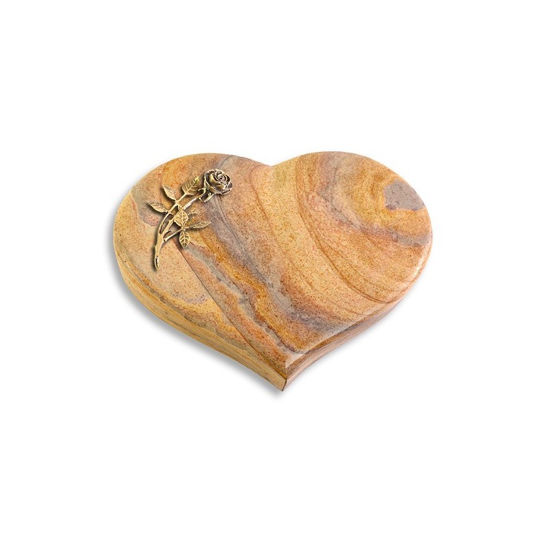 Grabstein Coeur/Rainbow Rose 6 (Bronze)