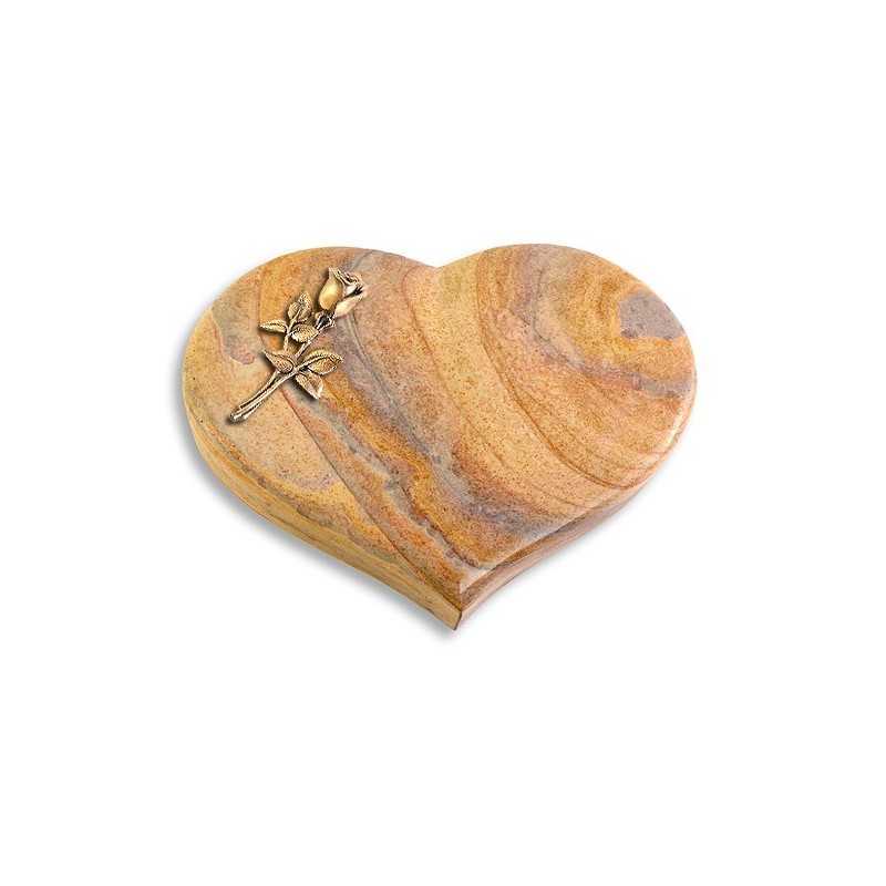 Grabstein Coeur/Rainbow Rose 8 (Bronze)