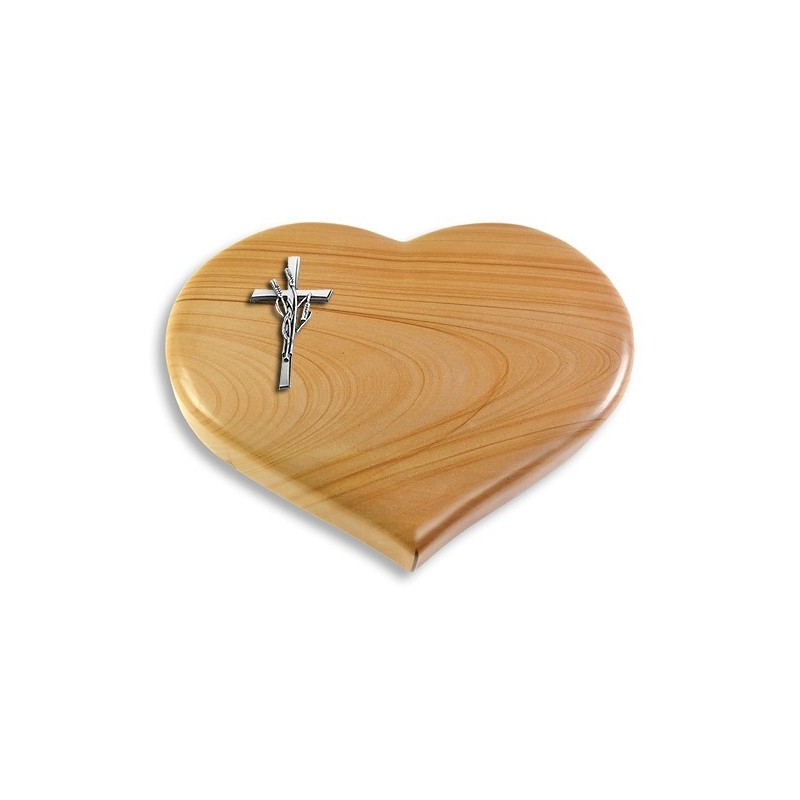 Grabstein Coeur/Woodland Kreuz/Ähren (Alu)