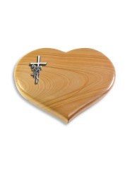Grabstein Coeur/Woodland Kreuz/Rose (Alu)