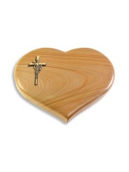 Grabstein Coeur/Woodland Kreuz/Ähren (Bronze)