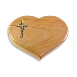 Grabstein Coeur/Woodland Kreuz/Ähren (Bronze)