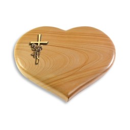 Grabstein Coeur/Woodland Kreuz/Rose (Bronze)