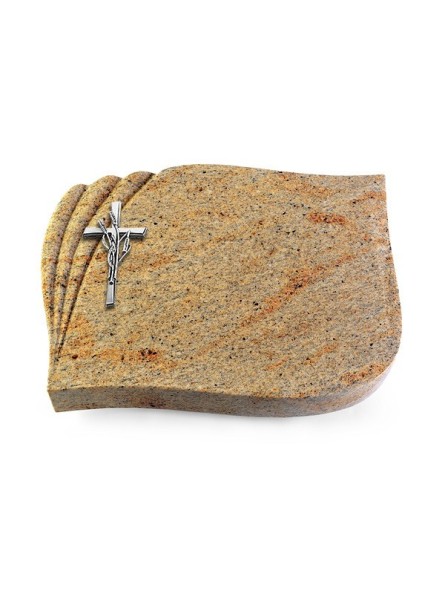 Grabstein Eterna/New-Kashmir Kreuz/Ähren (Alu)