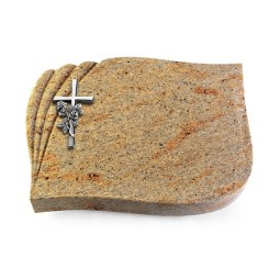 Grabstein Eterna/New-Kashmir Kreuz/Rose (Alu)