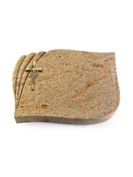 Grabstein Eterna/New-Kashmir Kreuz/Ähren (Bronze)