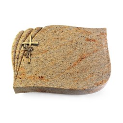 Grabstein Eterna/New-Kashmir Kreuz/Rose (Bronze)